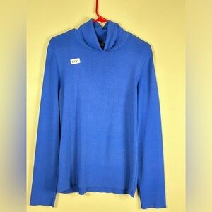 Scott Taylor X-Large 18-1/2 p2p 25” length blue turtle neck w stretch nwot